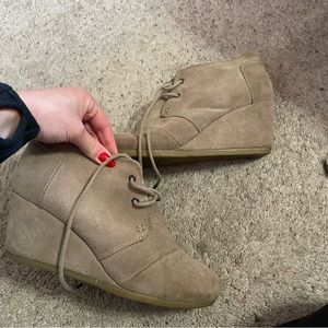 Suede Toms wedges